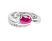 Bague 53 Bague jonc en or blanc 18 carats avec rubis et diamants 58 Facettes AB645