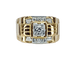 Bague 52 Bague Tank en or jaune 18 carats et diamants 58 Facettes AB652