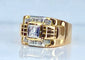 Bague 52 Bague Tank en or jaune 18 carats et diamants 58 Facettes AB652