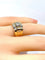Bague 52 Bague Tank en or jaune 18 carats et diamants 58 Facettes AB652