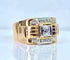Bague 52 Bague Tank en or jaune 18 carats et diamants 58 Facettes AB652