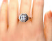Bague 57 Bague Art déco octogonale en or blanc 18 carats et diamant 1,95 ct 58 Facettes AB654