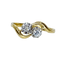 Bague 56.5 Bague toi et moi en or jaune et blanc 18 carats diamants 58 Facettes AB660