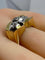 Bague 51 Bague Tank sertie de diamants en or jaune 18 carats et platine 58 Facettes AB665