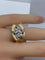 Bague 51 Bague Tank sertie de diamants en or jaune 18 carats et platine 58 Facettes AB665