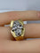 Bague 51 Bague Tank sertie de diamants en or jaune 18 carats et platine 58 Facettes AB665