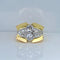 Bague 51 Bague Tank sertie de diamants en or jaune 18 carats et platine 58 Facettes AB665