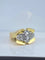 Bague 51 Bague Tank sertie de diamants en or jaune 18 carats et platine 58 Facettes AB665