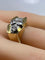 Bague 51 Bague tank sertie de diamants en or jaune 18 carats et platine 58 Facettes AB665