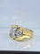 Bague 51 Bague tank sertie de diamants en or jaune 18 carats et platine 58 Facettes AB665
