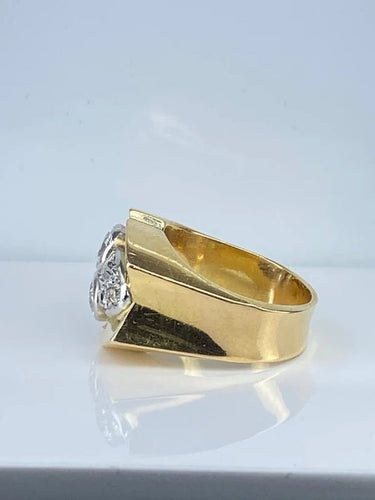 Bague 51 Bague tank sertie de diamants en or jaune 18 carats et platine 58 Facettes AB665