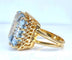 Bague 52 Bague en or jaune 18 carats avec aigue-marine 13 carats 58 Facettes AB667