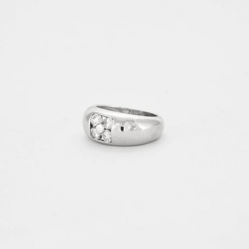 Bague 52 Bague alliance en or blanc 18 kt avec diamants 1 ct 58 Facettes