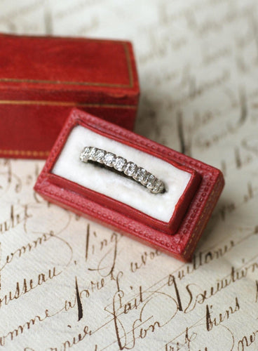 Bague 51.5 Alliance - Bague tour complet en or blanc et diamants 58 Facettes
