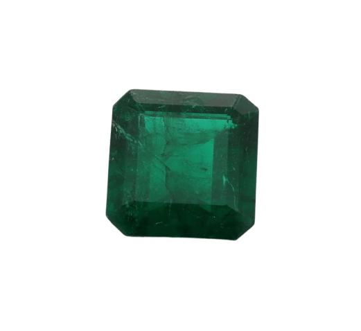 Gemstone Émeraude naturelle carrée 1,69 ct du Brésil, certificat GRS 58 Facettes 468