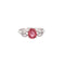 Bague 53 Bague en or blanc 14 carats avec saphir rose et diamants 58 Facettes