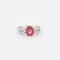 Bague 53 Bague en or blanc 14 carats avec saphir rose et diamants 58 Facettes