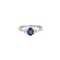 Bague 54 Bague en or blanc 18 ct avec saphir bleu et diamants 58 Facettes