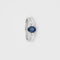 Bague 54 Bague en or blanc 18 ct avec saphir bleu et diamants 58 Facettes