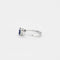 Bague 54 Bague en or blanc 18 ct avec saphir bleu et diamants 58 Facettes