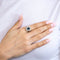 Bague 55 Bague marguerite en platine 850e avec saphir 1,30 ct et diamants 58 Facettes