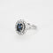 Bague 55 Bague marguerite en platine 850e avec saphir 1,30 ct et diamants 58 Facettes