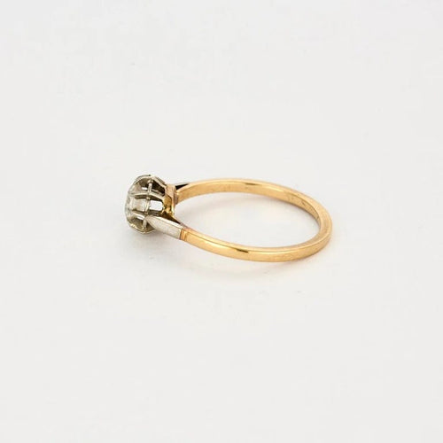 Bague 52.5 Bague solitaire diamant en or 18 carats et platine, taille 52,5 58 Facettes