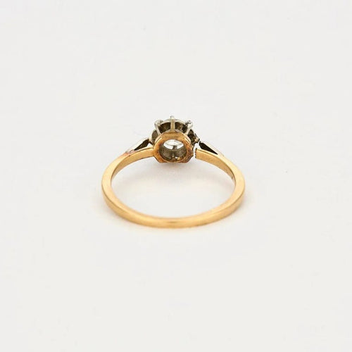Bague 52.5 Bague solitaire diamant en or 18 carats et platine, taille 52,5 58 Facettes