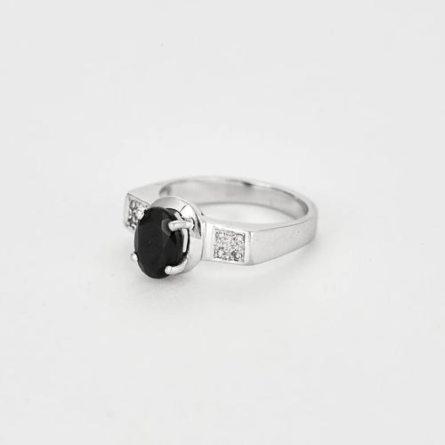 Bague 51 Bague saphir et diamants en or blanc 18 carats 58 Facettes
