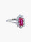 Bague 55 Bague marquise en or blanc 750 au rubis synthétique et diamants 58 Facettes
