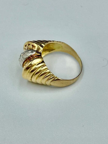 Bague 54 Bague en or jaune 18 carats à 3 diamants 58 Facettes