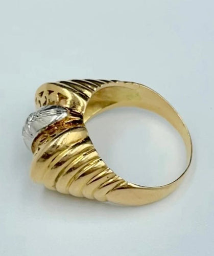 Bague 54 Bague en or jaune 18 carats à 3 diamants 58 Facettes
