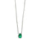 Collier Collier solitaire en or blanc avec émeraude taille poire 58 Facettes