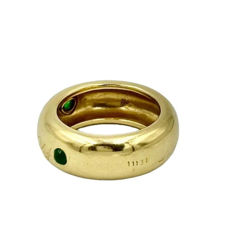 Bague 53 Poiray - Bague jonc en or jaune avec émeraudes 58 Facettes