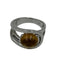 Bague 54 Fred - Bague en or blanc avec citrine cabochon 58 Facettes