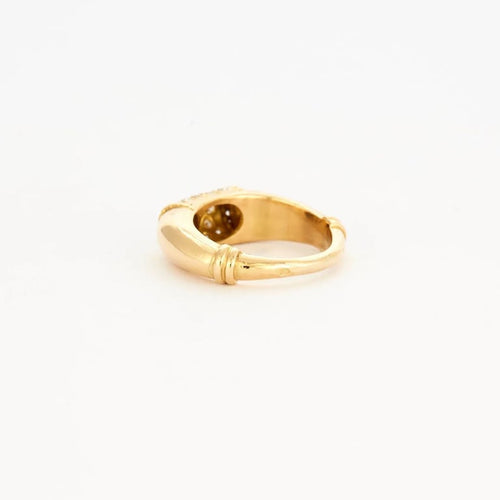 Bague 51 Bague jonc en or jaune 750 pavée de diamants 58 Facettes