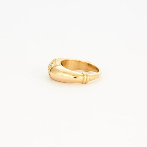 Bague 51 Bague jonc en or jaune 750 pavée de diamants 58 Facettes