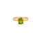 Bague 54 Bague en or jaune 750 avec péridot et diamants 58 Facettes