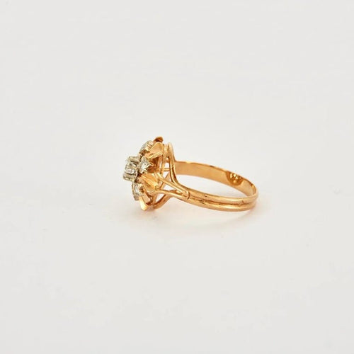 Bague 54 Bague en or jaune 750 avec diamants 58 Facettes