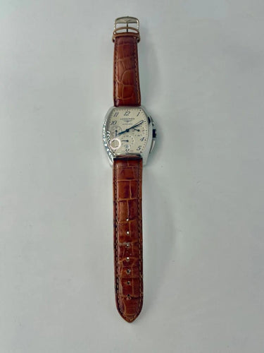 Montre Longines Evidenza - Montre chronographe en acier 58 Facettes