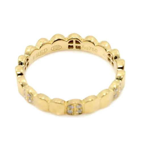 Bague 49 Fred Île d’Or - Bague en or jaune 750 pavée de diamants 58 Facettes