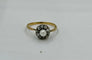 Bague 55 Bague en or jaune 750 avec perle et diamants 58 Facettes