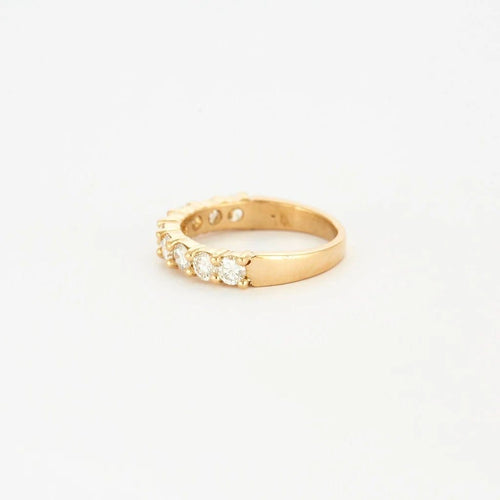Bague 52 Demi-alliance - Bague en or jaune 750 et diamants 58 Facettes