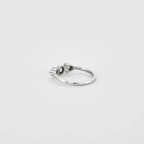 Bague 53 Bague trilogie en or blanc 750 et 3 diamants 58 Facettes