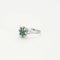Bague 60 Bague en or blanc 750 avec émeraude et diamants 58 Facettes