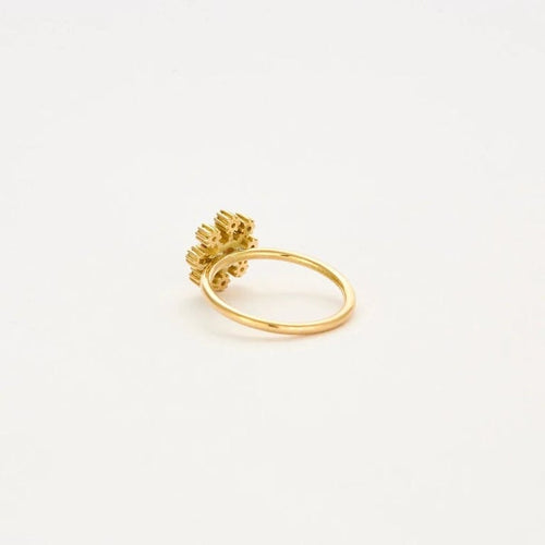 Bague 51 Bague fleurette en or 750 avec saphir rose et diamants 58 Facettes