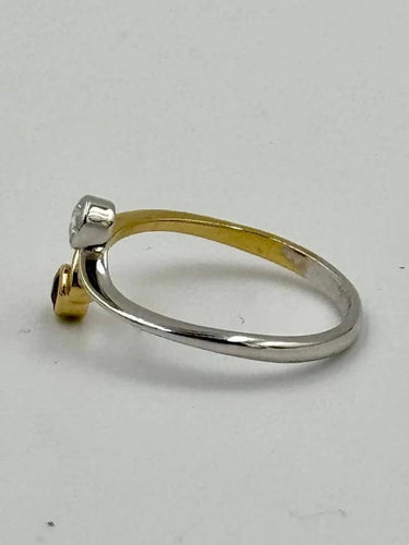 Bague 52 Bague toi et moi en or 750, diamant et rubis 58 Facettes