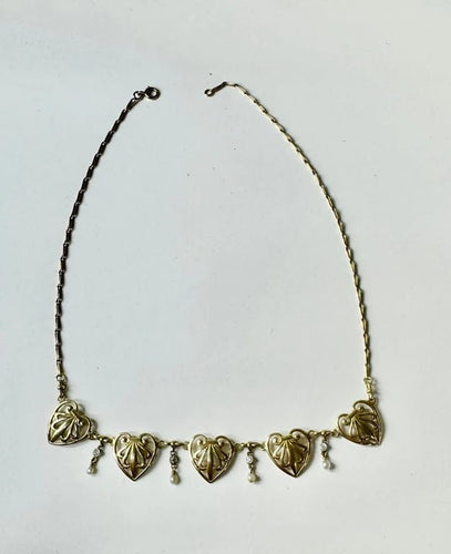Collier Collier filigrane ancien en or jaune 750, perles fines et diamants 58 Facettes