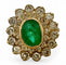 Bague 54 Bague vintage en or avec émeraude et diamants 58 Facettes