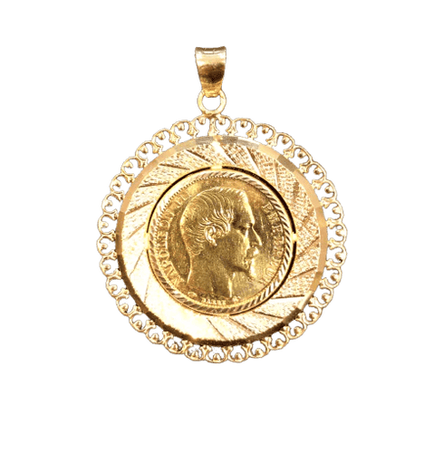 Pendentif Pendentif ancien 20 Francs Napoléon en or jaune 58 Facettes